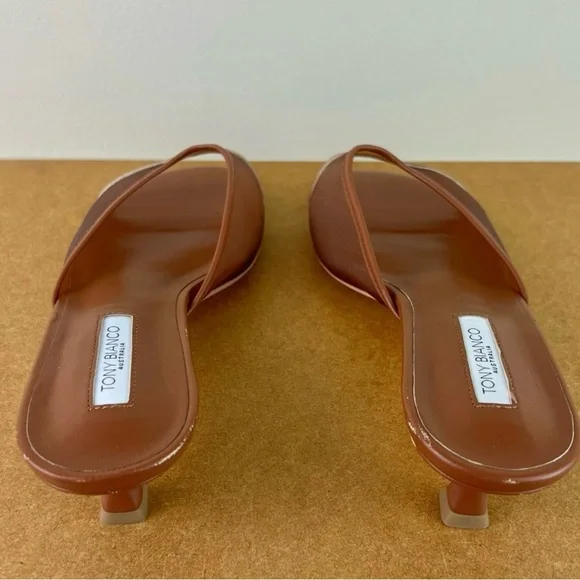 NEW TONY BIANCO REVOLVE BROWN MESH SLIDE SANDALS - Picture 6 of 15